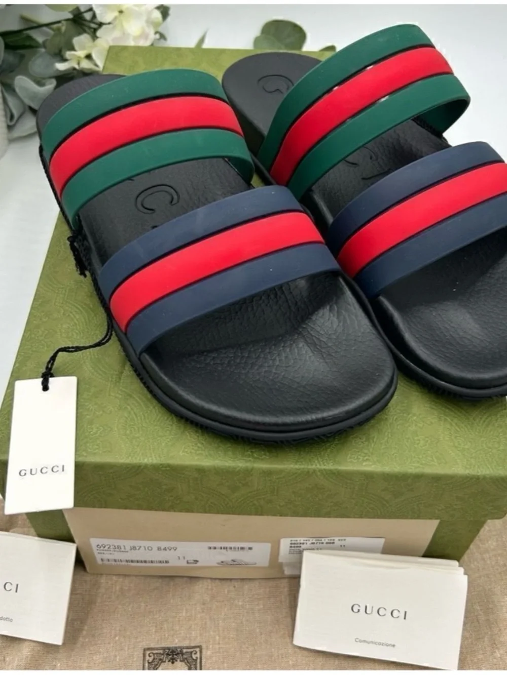 Men's Gucci, Agrado double strap sandals size 11, made in Italy